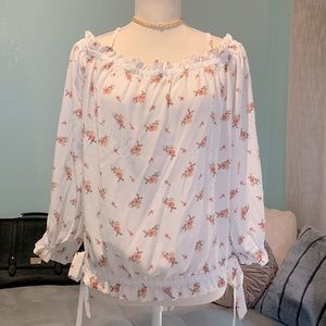 White floral blouse